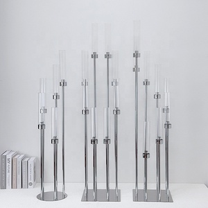Camino plomo 8 brazo 5 cabezas oro candelabros boda decoración mesa centros de mesa candelabro con acrílico - Product Image 3