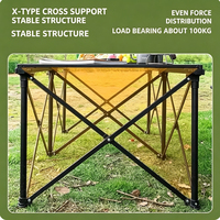 Table pliante portable de design moderne, résistante à l'eau et à l'usure, pour l'extérieur, le camping, les pique-niques, la plage, la vente ambulante, en carbone
