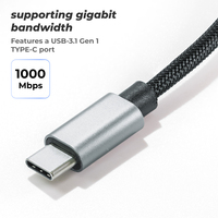 Adaptateur USB-C vers Gigabit Ethernet avec PD Pass-Through 60W, ajoute un réseau filaire RJ45 tout en chargeant pour ordinateur portable, tablette, appareil OTG