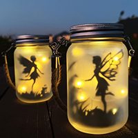 Solar Laterne Lichterketten Outdoor Garten Ornament Licht Frosted Fairy Hanging Glass für den Außenbereich Fairy Color Solar Laternen