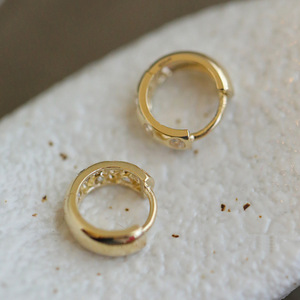 Minimalist Women Hoop Ear <b>Cuff</b> with Sparkling Stone Detail for Daily Wear Jewelry - Product Image 6