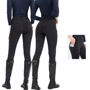 批发定制硅胶纯色女式马术裤吸湿排汗打底裤用于骑马训练中国制造 - Product Image 1