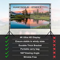 Écran de projection pliable rapide 120 pouces 16:9 en polyester, support portable 4K HD pour intérieur/extérieur, sans plis, pour cinéma maison et jardin
