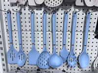Set Peralatan Dapur Silikon Baru Anti Gores, Spatula, Sendok, dan Sendok Sayur untuk Peralatan Masak Anti Lengket, Memasak di Rumah