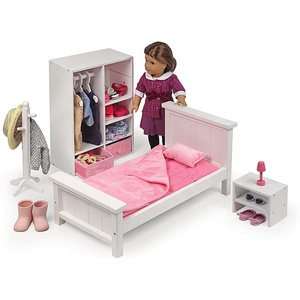 Custom 18 Inch <strong>Doll</strong> Furniture for American Kid <strong>Dolls</strong> Gift for KIDS <strong>Doll</strong> Accessories Floral Design Open <strong>Wardrobe</strong> - Product Image 5