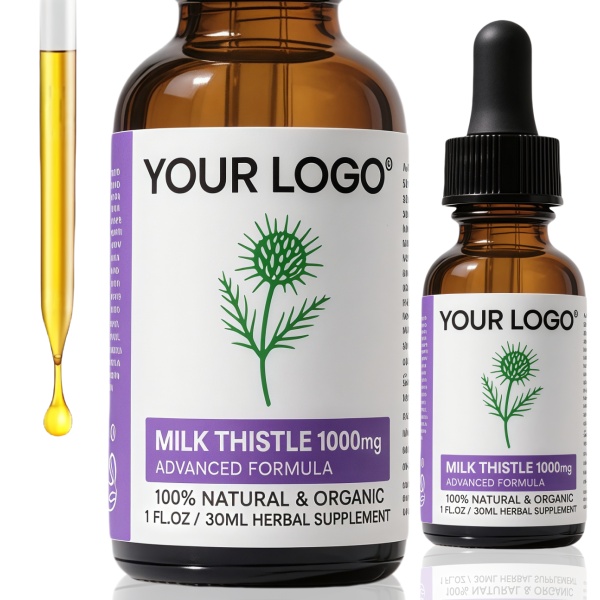 Private Label Lactation Eu Berberine Silymarine Dandelion Supplement Extract Milk Thistle Liquid Drops for Health Antioxidant