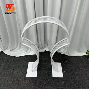 SMOOTH <b>Fan</b>-shaped Flower Rows Display <b>Stand</b> Iron Centerpiece Flower <b>Stands</b> White for Wedding Table Decoration - Product Image 3