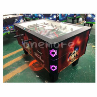 Machine de jeu de football de table en verre avec éclairage LED coloré et commande manuelle