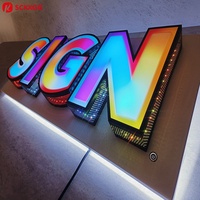 Letras de Canal Acrílicas LED con Gradiente RGB Personalizado, Impresas en 3D, Letrero Luminoso para Tiendas, Publicidad Comercial Interior y Exterior