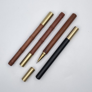 Stylo bille élégant en <span class=keywords><strong>bambou</strong></span> HY, plaqué or, recharge d'<span class=keywords><strong>encre</strong></span> noire, pointe 0,5 mm, inspiré <span class=keywords><strong>de</strong></span> la nature, fournitures <span class=keywords><strong>de</strong></span> bureau pour professionnels - Product Image 2