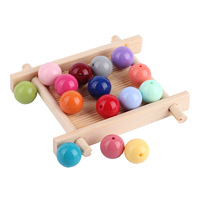 Perles rondes en acrylique couleur macaron, perles intercalaires à trou droit pour la fabrication de bracelets, colliers, chaînes de téléphone et bijoux DIY - Vente en gros