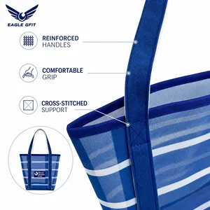 Bolsa de malla portátil de poliéster ligera de alta capacidad para almacenamiento exterior, ideal para natación, supermercado, verduras y frutas - Product Image 5