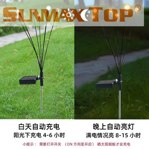 Lampes solaires LED de jardin en forme de lucioles, étanches, pour l'extérieur, éclairage d'ambiance pour cour et allée - Product Image 4