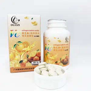 Factory Popular Vitamin C Collagen Chrysanthemum Honeysuckle Tablets Natural Skin Anti-aging Cranberry Powder No Sugar