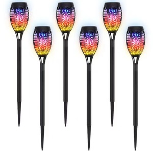 Luces Solares de Jardín con Efecto de Llama, 7 Colores, Decorativas para Exteriores, para Insertar en el Suelo, para Patio - Product Image 1