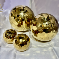 Sphère creuse à facettes en diamant en acier inoxydable pour la maison paysage déco boule disco à haute réflexion pour la décoration de club de fête