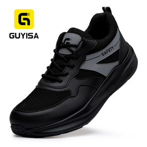 GUYISA Wide <strong>Toe</strong> Box Safety Shoes Steel <strong>Toe</strong> Anti Puncture Breathable Mesh Summer Lightweight Comfortable Unisex Low Cut - Product Image 1