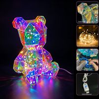 Orsetto Olografico Fantasia con LED Iridiscenti per Regali Moderni, Decorazione Festiva per Compleanni, Anniversari e Matrimoni