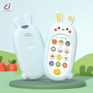 Chengji giáo dục bé điện thoại di động Tiếng Anh cảm giác mọc răng thỏ Silicone bé âm nhạc vần điện thoại di động đồ chơi - Product Image 4