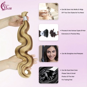 FH 12A Virgin Human Hair Extensions Bulk New Color #P27/30 Highlight <b>Body</b> <b>Wave</b> Braiding Human Hair No Weft for Braiding - Product Image 4
