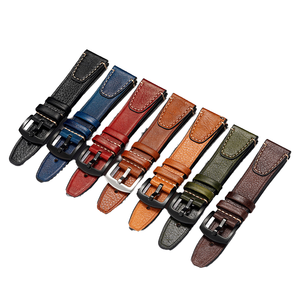 Correa de Reloj de Cuero de Doble Cara con Patrón de Lichi Vintage para Lionorm, Correa de Repuesto Suave para Reloj Inteligente, Venta al por Mayor de Fábrica - Product Image 1