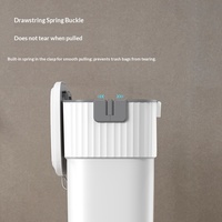 Poubelle murale ELPHECO en plastique PP de 7 L avec couvercle, emballage automatique et seau de rangement