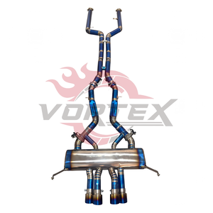 Système d'échappement Vortex Titanium Valvetronic compatible avec G80 M3 G82 M4 S58 3.0T, style MP, silencieux de performance racing, kit bleu brûlé. - Product Image 1