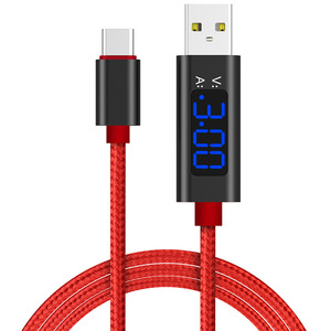 หน้าจอ Lcd ถักไนลอนอัจฉริยะ1ม. แสดงแรงดันไฟฟ้าสายเคเบิลข้อมูล Usb สำหรับ Iphone <span class=keywords><strong>Xs</strong></span> 11 12 13สายข้อมูลพร้อมจอแสดงผล Lcd - Product Image 1