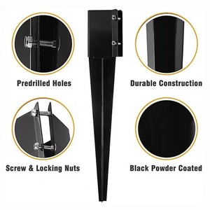 Panel pagar kayu bulat baja logam tugas berat tiang lonjakan 70X70 - Product Image 2