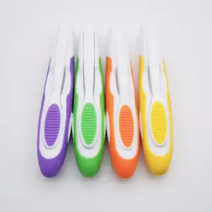 Wholesale Foldable Toothbrush Rubber Covered Handle Tongue Massage Adult Toothbrush