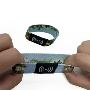 Bracelets d'événement en polyester recyclé NFC 13.56Mhz avec logo personnalisé - Product Image 1