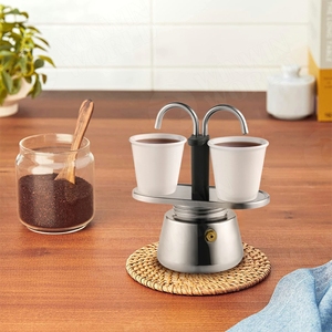 Juego <span class=keywords><strong>de</strong></span> 2 tazas Moka <span class=keywords><strong>de</strong></span> inducción <span class=keywords><strong>de</strong></span> <span class=keywords><strong>fuego</strong></span>, máquina <span class=keywords><strong>de</strong></span> café expreso portátil antigua <span class=keywords><strong>de</strong></span> acero inoxidable comercial, venta al por mayor - Product Image 6