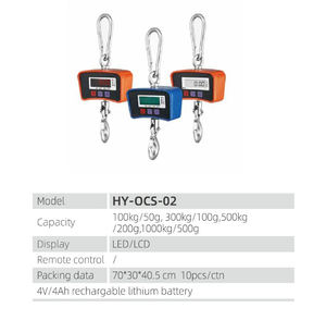 पोर्टेबल इलेक्ट्रॉनिक क्रेन स्केल 500 किलोग्राम/1000 किलोग्राम केलविन फांसी वजन प्रणाली 1 वर्ष की बिजली आपूर्ति डिजिटल डिस्प्ले हैंगस्केल - Product Image 4