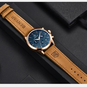 BENYAR Top Brand Luxury Men Quartz Watches 30M Waterproof Leather Watch for Men Casual <b>Automatic</b> Date Clock Relojes - Product Image 2