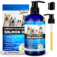 Huile de saumon sauvage d'Alaska pure Omega 3 Premium pour chiens et chats – Soutien pour la santé de la peau, du pelage et des articulations