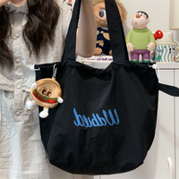 Sac fourre-tout en nylon personnalisé avec logo, sacs fourre-tout grande capacité pour femmes en gros, mini sac fourre-tout promotionnel imprimé personnalisé en tricot