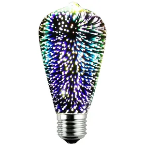 Vendita calda ST64 Starry Edison Style decorativo 3D fuochi d'artificio Led lampadina