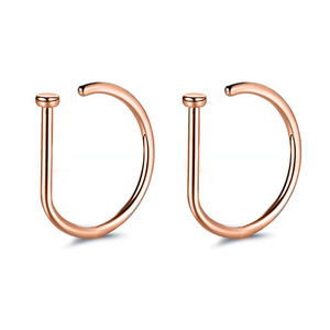Anillo de Nariz en Forma de D para Hombres y Mujeres, Diseño Simple para Perforación, Accesorio de Uso Diario - Product Image 6