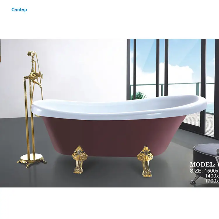 Sanitary ware bathroom acrylic free standing queen bath tub