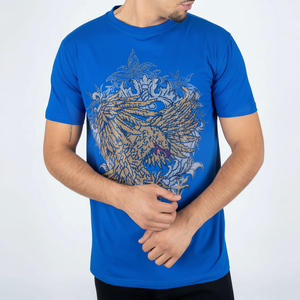 เสื้อยืดไรน์สโตนสำหรับผู้ชายเสื้อยืดออกกำลังกายพิมพ์ลายโลโก้ของคุณเอง - Product Image 1