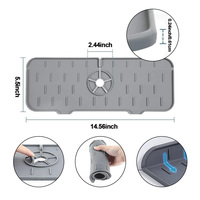 Tapis de protection anti-éclaboussures en silicone minimaliste et écologique pour robinet, idéal pour le séchage des ustensiles de cuisine et la protection du comptoir, usage domestique - Nouveauté 2024
