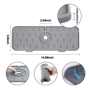Tapis de protection anti-éclaboussures en silicone minimaliste et écologique pour robinet, idéal pour le séchage des ustensiles de cuisine et la protection du comptoir, usage domestique - Nouveauté 2024 - Product Image 2