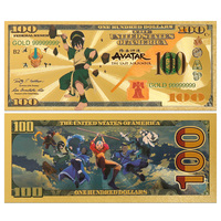 Billet de banque souvenir en plastique avec feuille d'or, thème dessin animé et série télévisée classique, objet de collection
