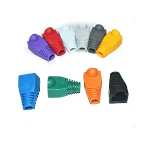 10 Kleuren Zacht Plastic CAT5E Ethernet RJ45 Kabel Cap Connector Laarzen Plug Cover Trekontlasting Laarzen 1000 Stks/zak