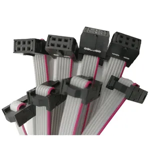 Custom 2651#20~28 gray and red flexible flat cable 2 3 4 5 6 7 8 9 10 12 14 15 16 18 20 24 30 40 pin ribbon cable 9 pin cables