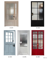 Porte d'entrée double battante en verre, style postmoderne, en acier forgé à la main, antivol, surface finie, solution complète pour projet