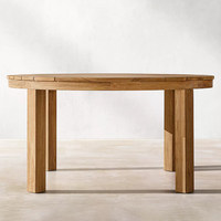 Ensemble de table et chaises de salle à manger d'extérieur télescopiques en teck anti-corrosion, style minimaliste moderne, pour jardin, balcon, véranda