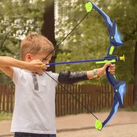 La Funcosa Ensemble de tir à l'arc pour enfants, lot de 2, avec 14 flèches à ventouse et cibles lumineuses pour jeux en plein air