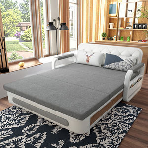 كرسي معدني حديث قابل للطي، أريكة سرير بثلاثة مقاعد، كرسي بذراعين متعدد الوظائف لغرفة المعيشة - Product Image 4