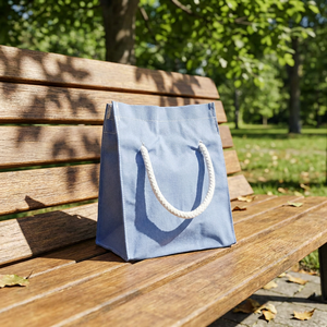 Sac à <span class=keywords><strong>lunch</strong></span> en toile écologique simple personnalisé, certifié GOTS, lavable, réutilisable, respectueux de l'environnement - Product Image 6
